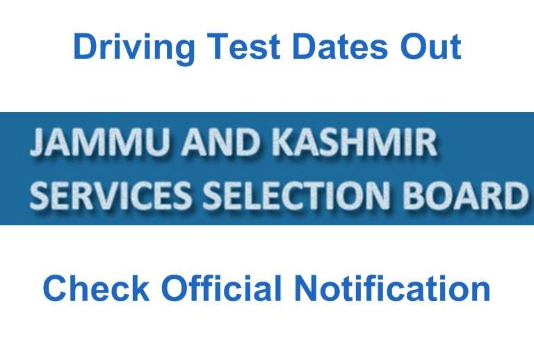 JKSSB Driving Test Dates 2022 Out for Driver