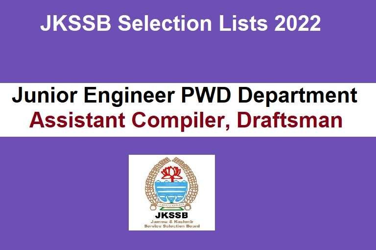 JKSSB Selection Lists 2022 for Various Posts