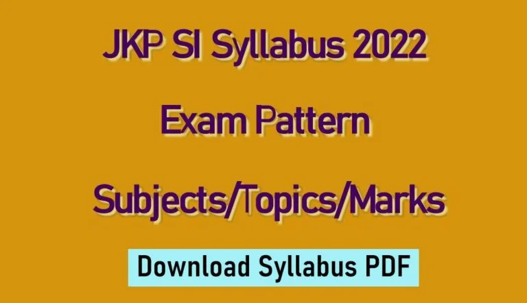 JKP SI Revised Syllabus