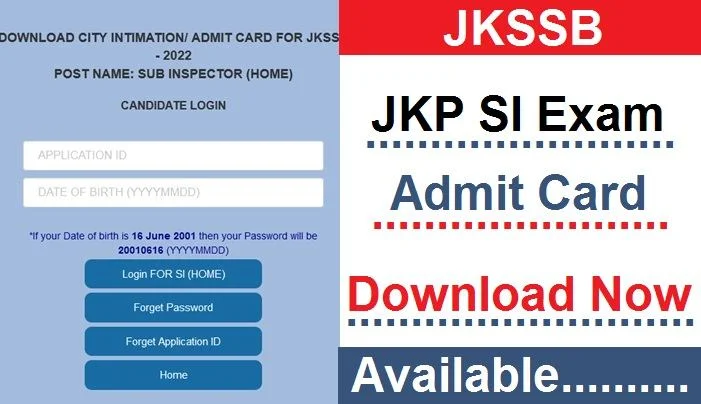 JKSSB Sub-Inspector Home Admit Card