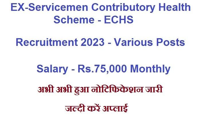 ECHS Jobs Recruitment 2023