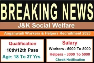 District Pulwama Anganwadi Workers Recruitment 2023