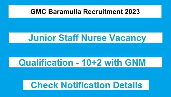 GMC Baramulla Job Notification 2023 Apply for 66 Posts