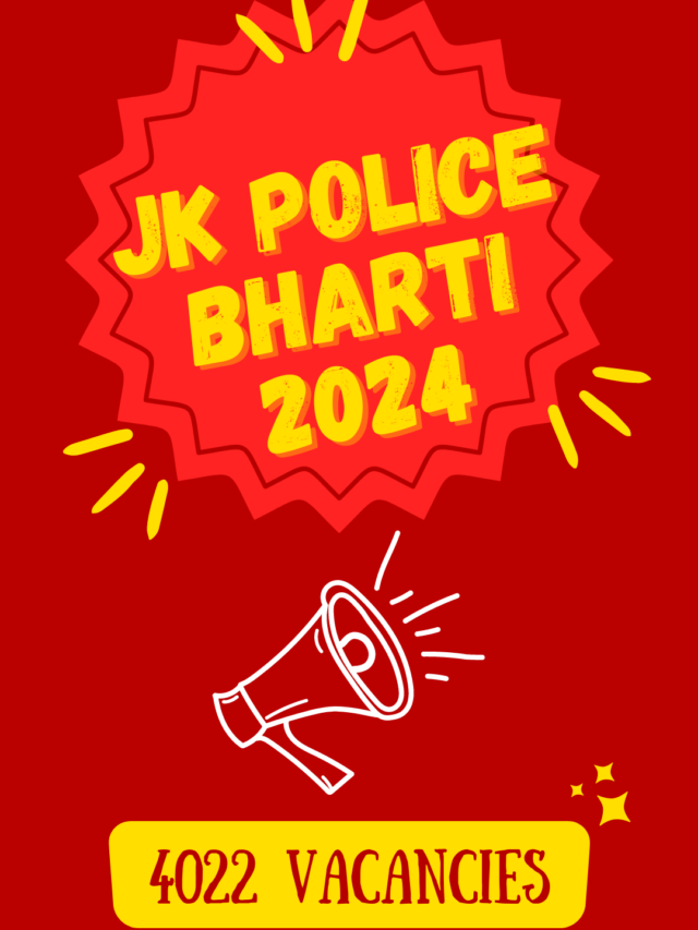 JK Police Recruitment 2024 Eligibility Criteria, 4022 Posts