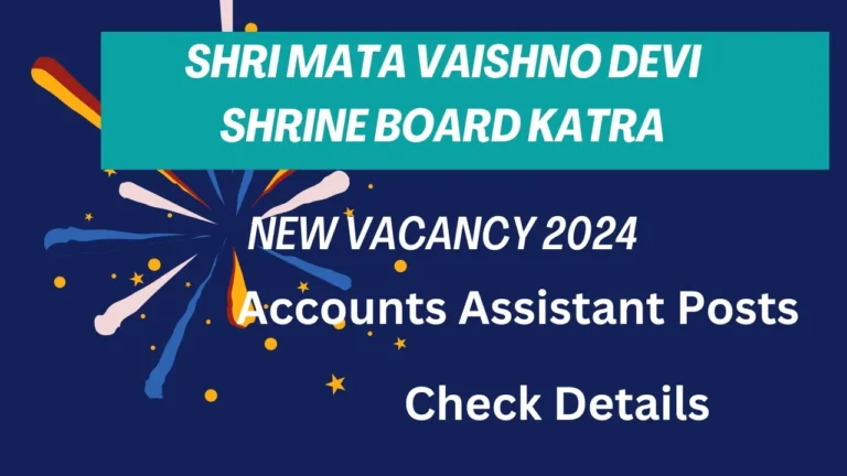 SMVDSB Katra New Vacancy 2024